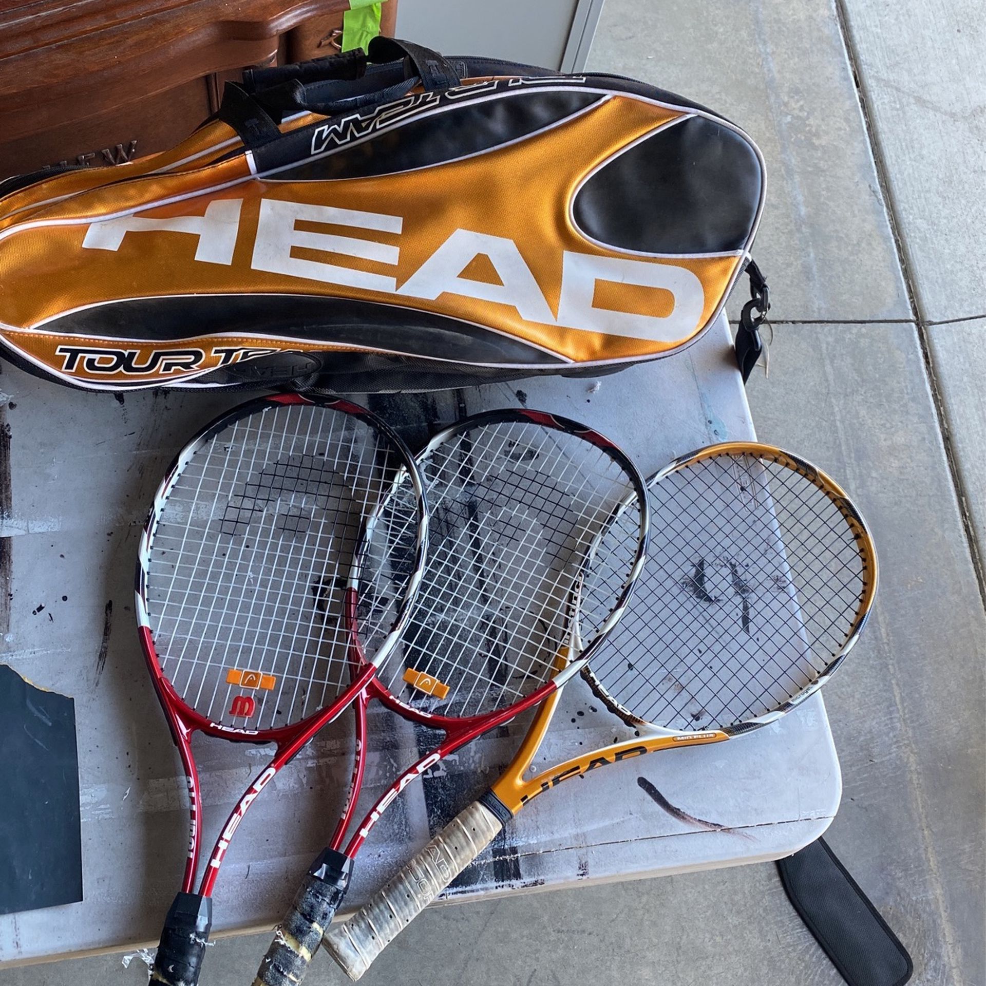 3 Head Tennis Rackets And Bag