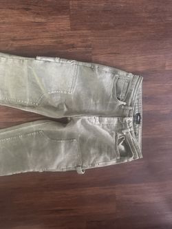 Olive Green Stacked Jeans