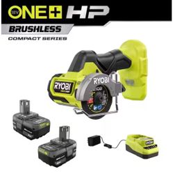 ONE+ HP Brushless Cut-Off Tool With (2) 18V Lithium-Ion 4.0 Ah Compact Battery and Charger Kit * PSK006-PSBCS02B