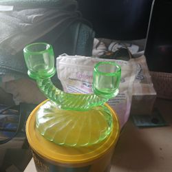 Antique Uranium Candle Stick Holder