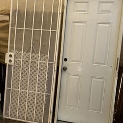 exterior door with security door