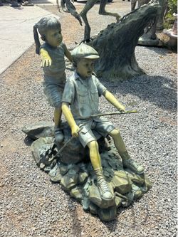 Life Size Bronze Boy and Girl by Jim Davidson
