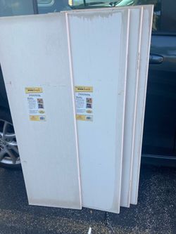 Four White Wood Paintable White 48inch by 15 in shelves