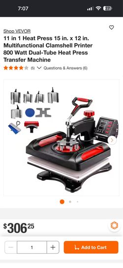 11 in 1 Heat Press 15” by 12”