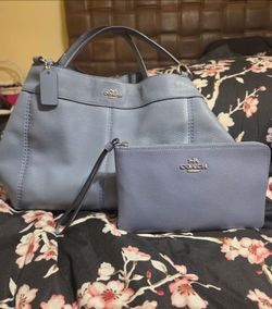 Coach handbag set including large wristlet wallet