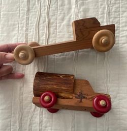 Vintage real Redwood handmade wood trucks California redwoods