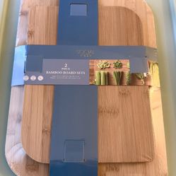 2 Piece Bamboo Board Set - NIB