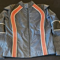 Robinson Family Lost in Space Season 2 Blue Leather Jacket 