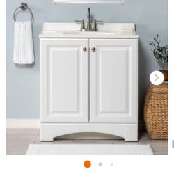 Glacier Bay 31" Single Sink Bathroom Vanity White w/ Marble Top