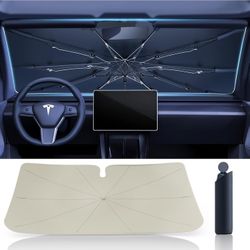 57"L x 33"W Car Windshield Sun Shade Umbrella Super Heat Insulation Retractable Sun Shades 
