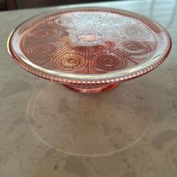 Pink Glass Mini Cake Stand