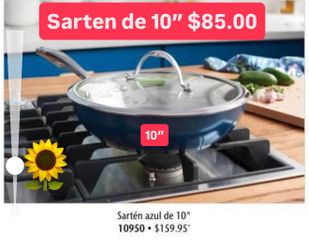 Sarten De 10” Especial $85.00 Nueva Línea 3 Capas Azul Encausolado Cosina Camarones Pollo Carnes Frijoles Princess House Ventas Finales