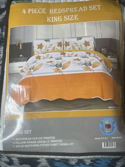 Maison Fleur 4-Piece King Bedspread Set
