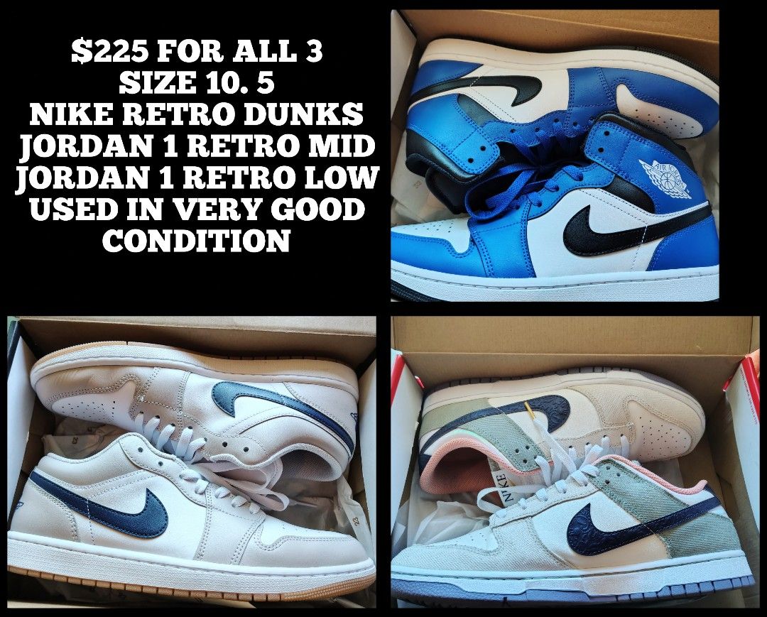 $225 FOR ALL 3 PAIR!! SIZE 10.5