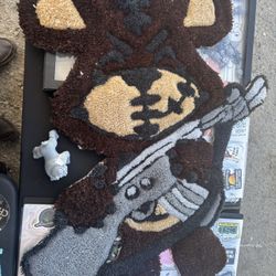 Conker Teddy Bear With Gun Rug
