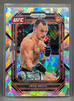 2023 UFC Panini Prizm Uros Medic Cracked Ice Rookie Card