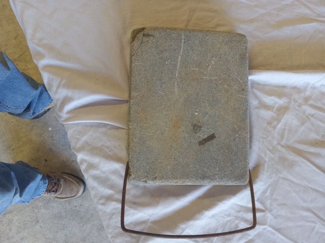 Primitive Soapstone Warming Stone Bed Sleigh