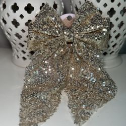 New Sparkling Sequin Hair Bow for Girl - Coquette Bow Barrettes Elegant