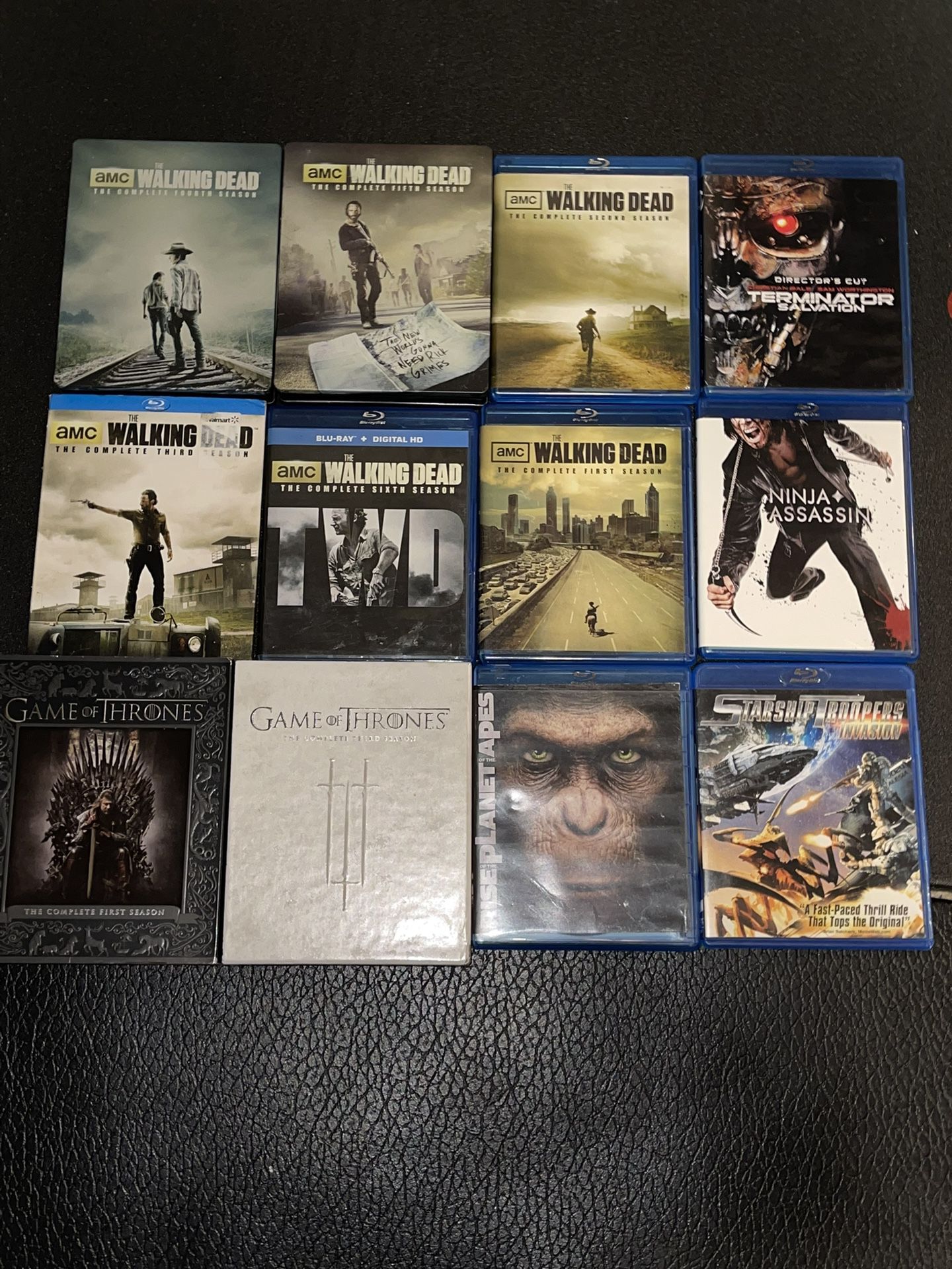 Blu-Ray Box Sets Collectors Tins 6 Full The Walking Dead Seasons & 2 Game Of Thrones Seasons Plus For More Blu-Rays 12 Total