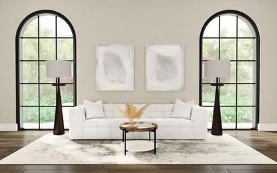 💎Rodeo Boucle Upholstered Extra Long Sofa Off White Sillon Blanco Couch💎