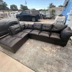 Tho Faux Leather L-Shaped Sectional Left Hand Facing Sofa