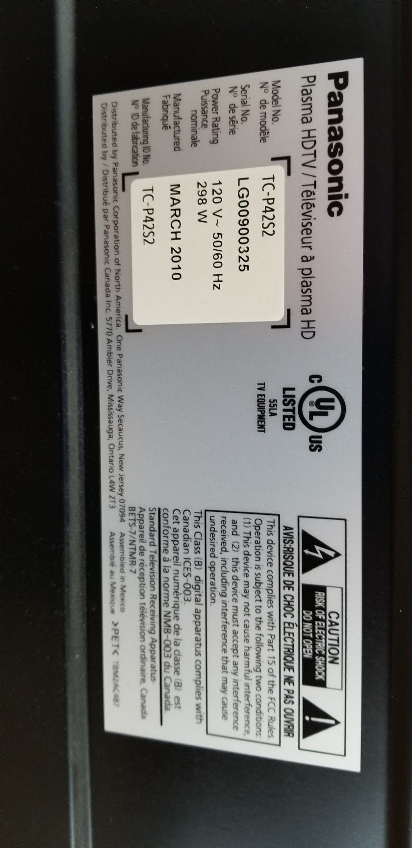 42’ Panasonic TV