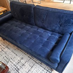 Blue Velvet Couch Sofa