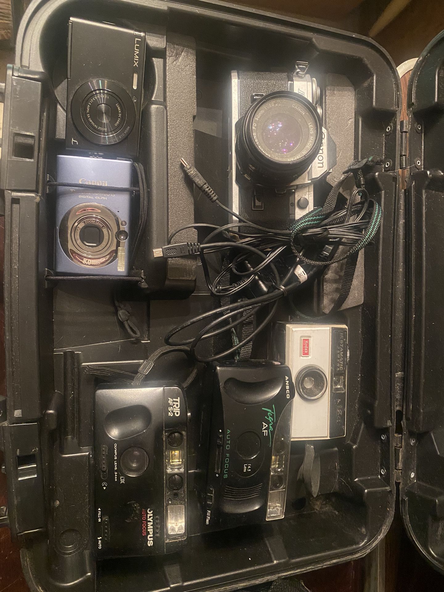 Five old cameras