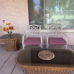Glass Top Lattice 2 Table set