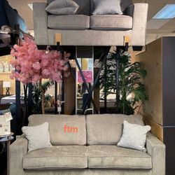 2 Piece Sport Light Color Modern Sofa And Loveseat💥 Brand New👍 Financing ✅ Fastest Delivery 🚚 Best Price🤑