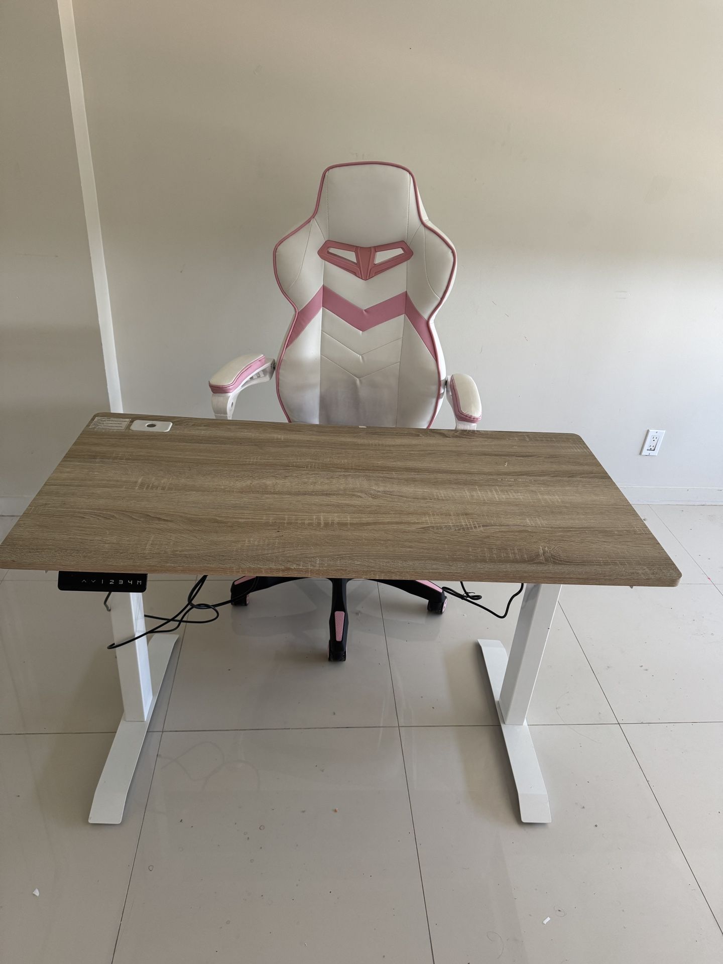 Office Standing Desk And Leather Chair
