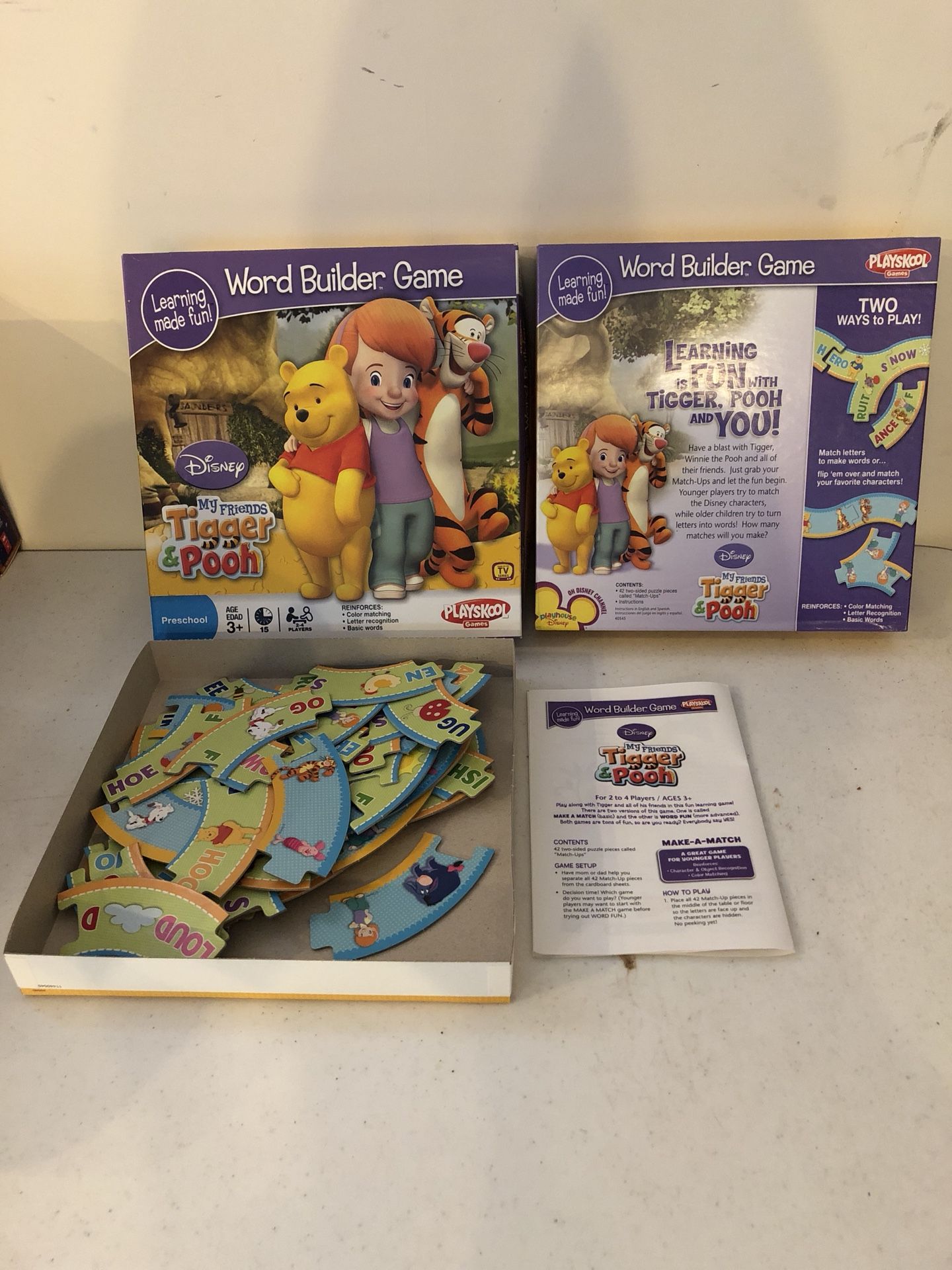 Word builder game my friends Tigger and Pooh