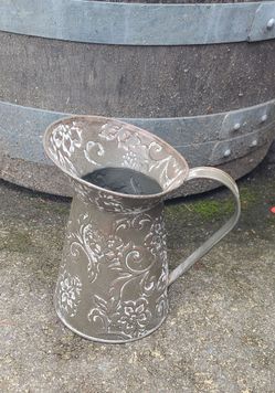 Cute Metal Pitcher with Scroll Design