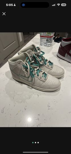 Nike Dunks High Top Size 15 Gray And Green