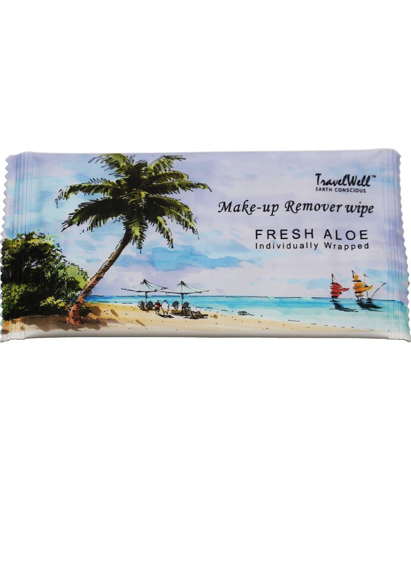 TRAVELWELL - 100 Fresh Aloe Individually Wrapped Makeup Remover Cleansing Travel Wipes