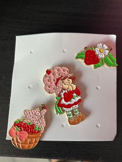 New Set of 3 Strawberry Shortcake Pins
