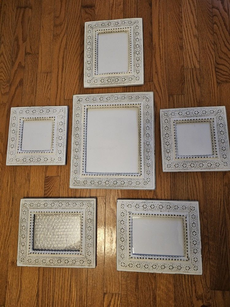 $45.00 - (6) Shabby Chic/Victorian Ornate Wood Picture Frames Lot!  Assorted Sizes - Please Read Description!