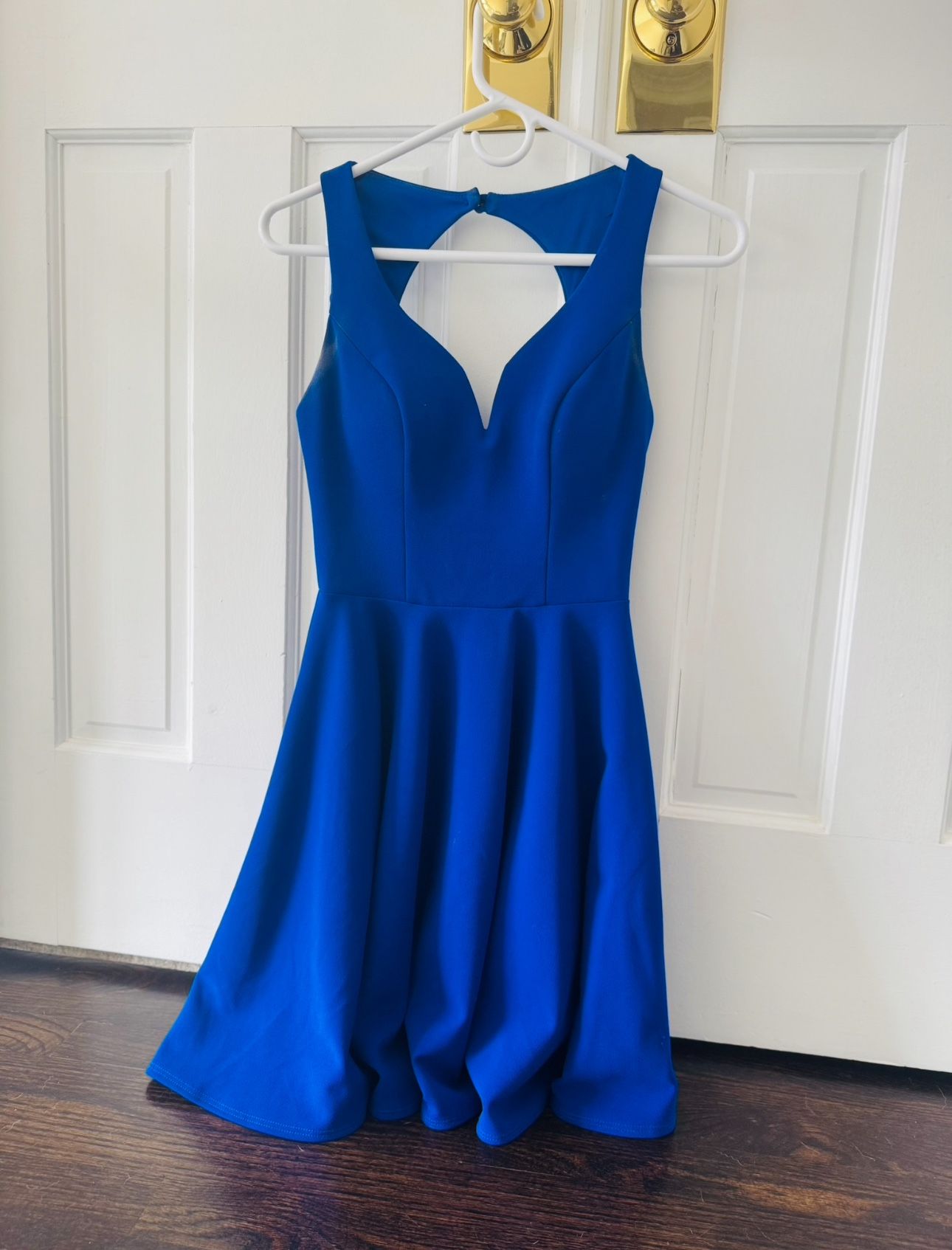 Royal blue midi formal dress 