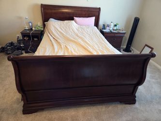 Sleigh Queen Wooden Bed Frame