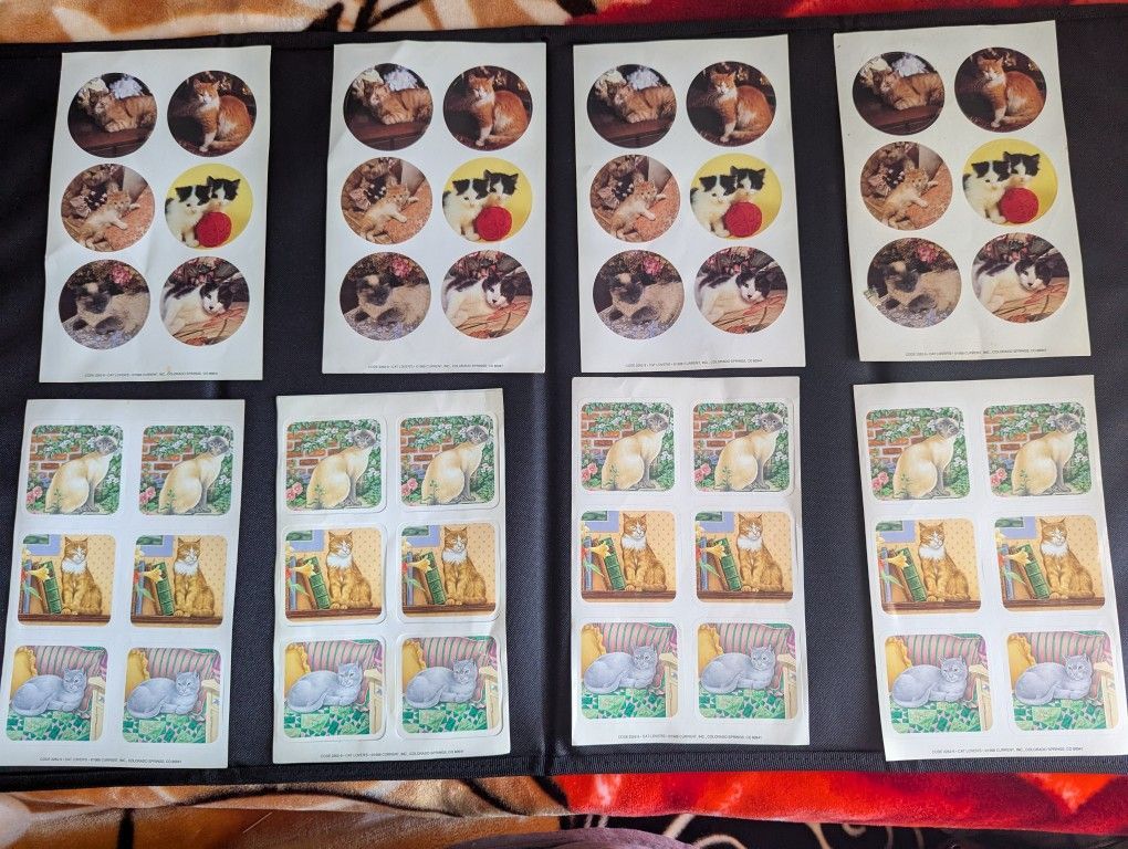 Vintage Cat Lovers Stickers From 1988