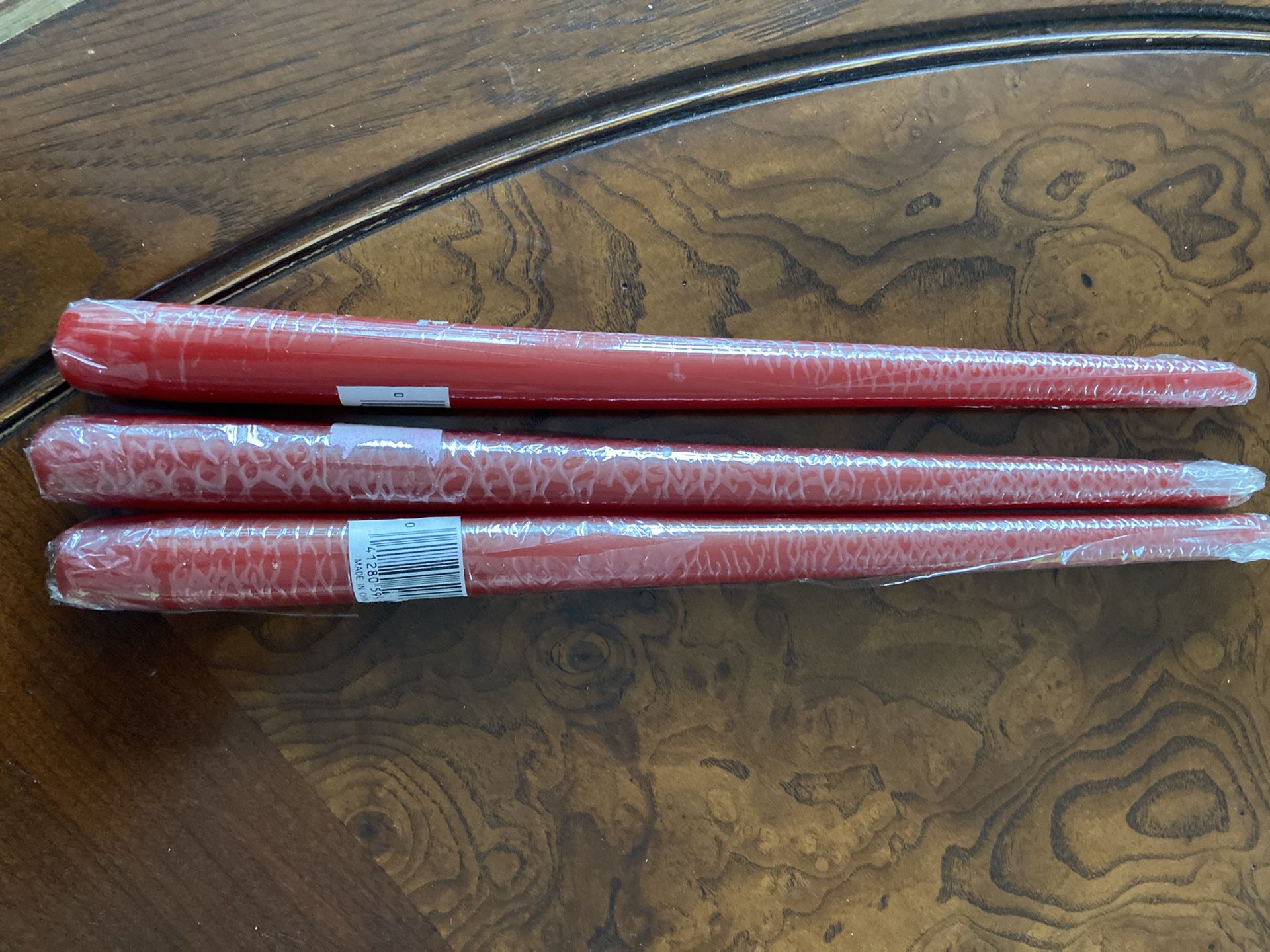 3 - 12” Red Taper Candles
