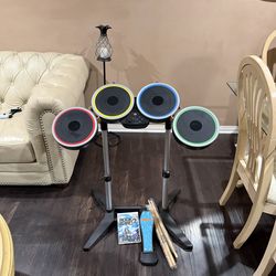 Wii rockband 2 wireless drums and game