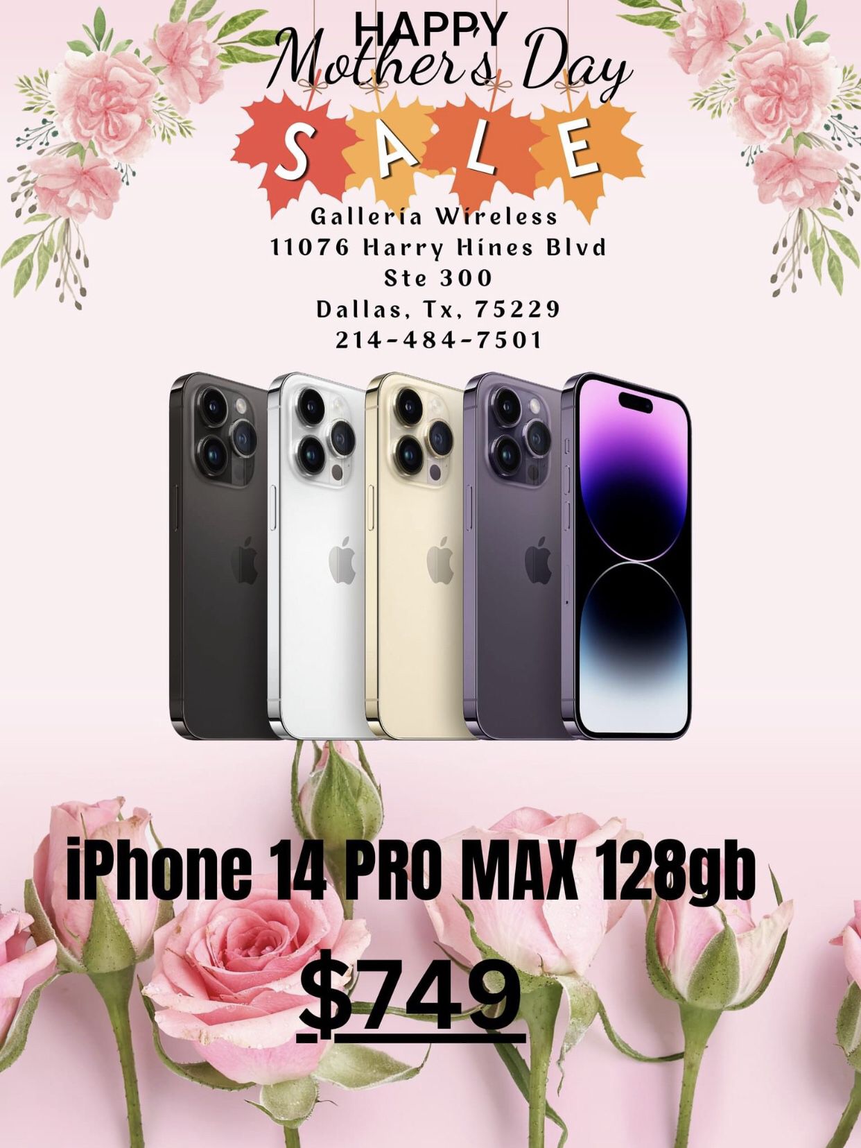 $749 iPhone 14 Pro Max Unlocked 128GB
