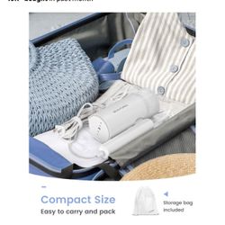 Foldable Travel Steamer Clothes Portable Garment Wrinkle Remover, Fast 30s Heat-up, Foldable and Handheld