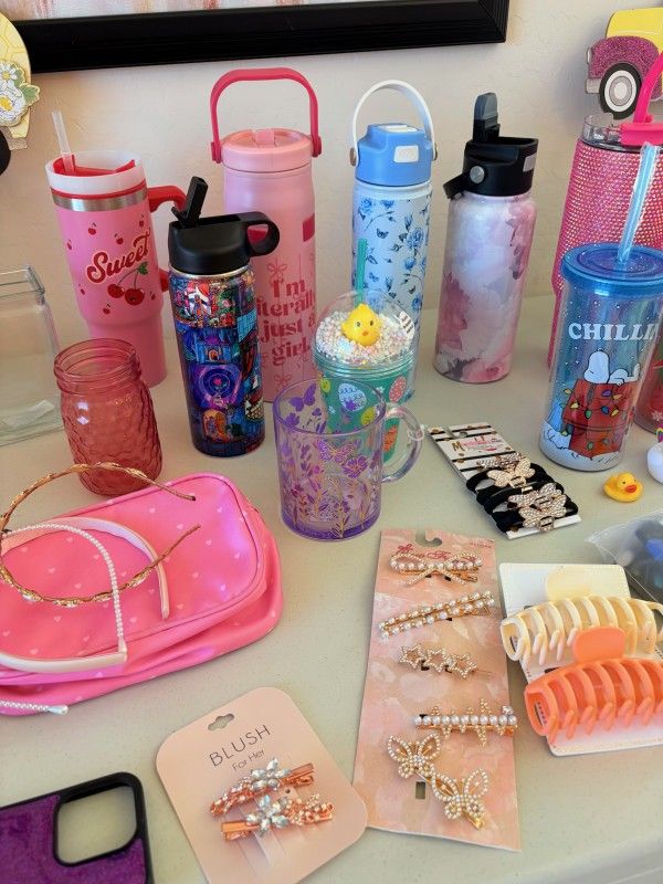 * Metal Drinking Glass Tumbler Cup Blanket Vase Hair Clip Iphone XR case