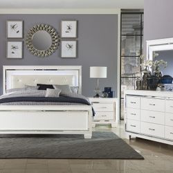 Bedroom Furniture, Bed, Furniture, Bedroom Set, Dresser, Mirror, Nightstand, Contemporary Bedroom Sets , Black Bed, Grey Bed, Silver Bed