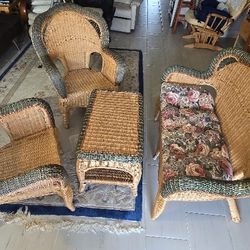 Authentic Rattan (Wicker) Sofa seating set of 4 pieces
