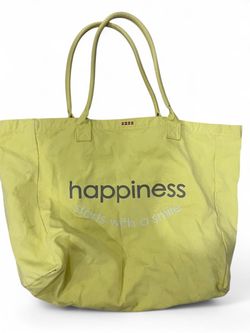 Peace Love World large yellow happiness tote /beach bag