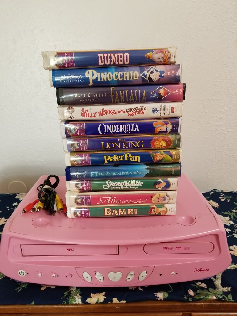 Pink Disney VCR/VHS