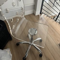 Clear desk chair 